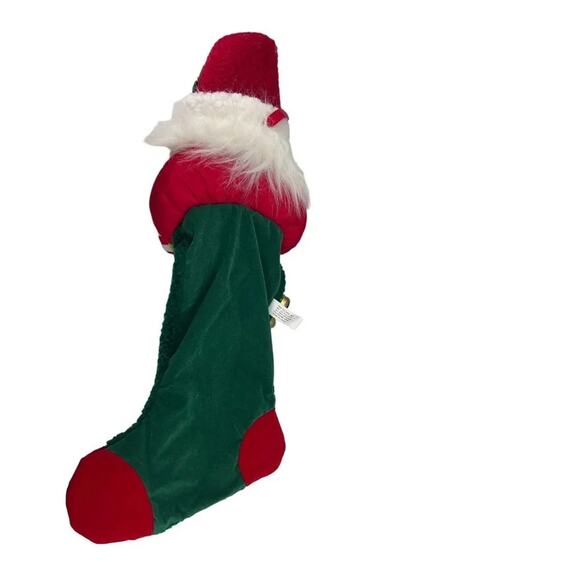 Vintage Large 3D Plush Santa Head Christmas Stocking 24 Inches Tall - Picture 7 of 7